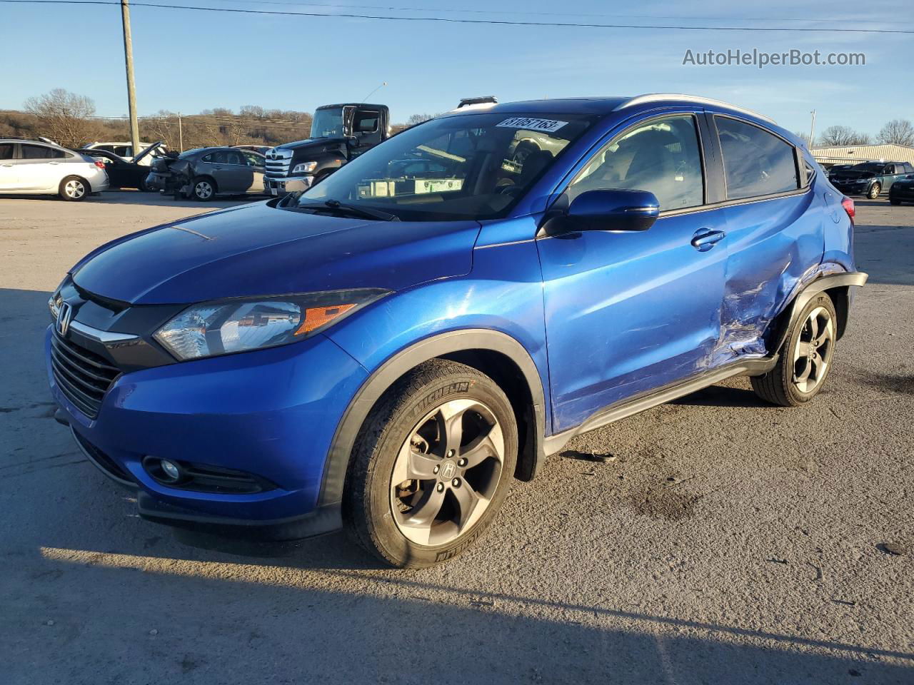 2018 Honda Hr-v Exl Blue vin: 3CZRU6H77JM701532