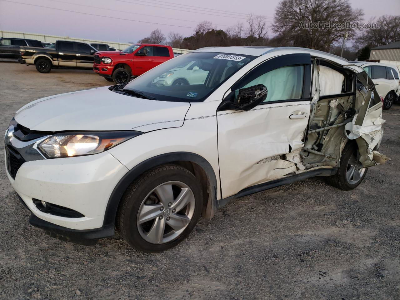 2016 Honda Hr-v Exl White vin: 3CZRU6H78GM701371