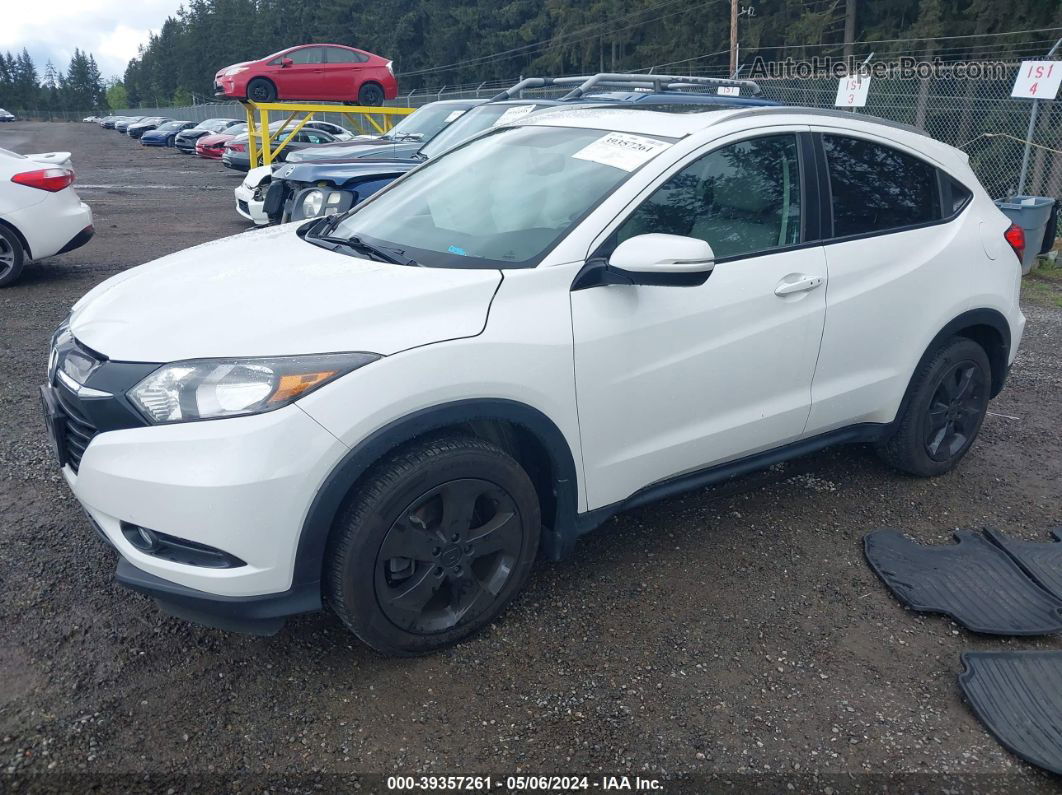 2016 Honda Hr-v Ex-l White vin: 3CZRU6H7XGM700609