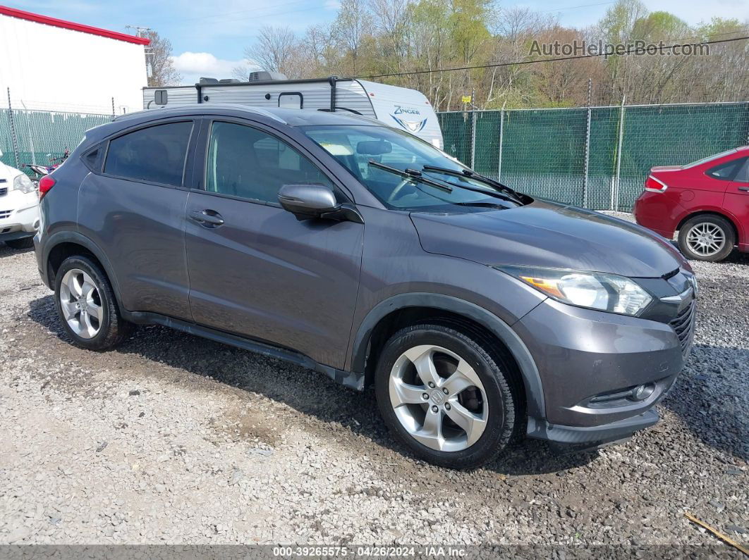 2016 Honda Hr-v Ex-l Gray vin: 3CZRU6H7XGM700965