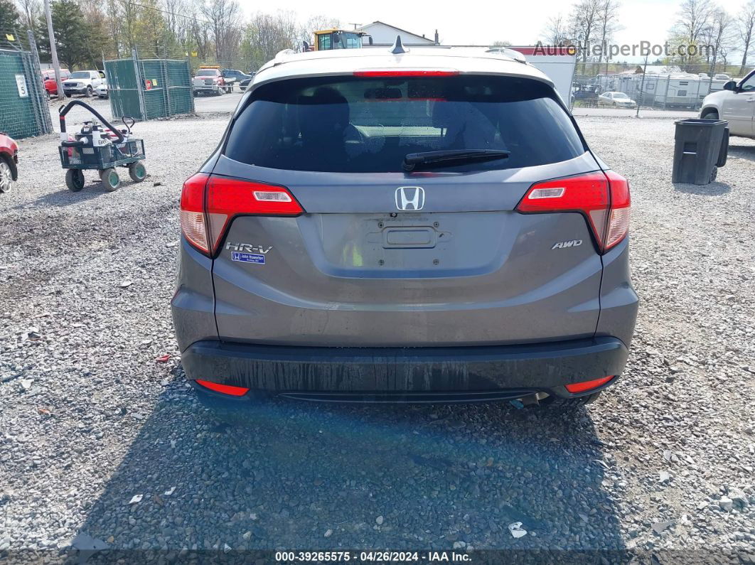 2016 Honda Hr-v Ex-l Gray vin: 3CZRU6H7XGM700965