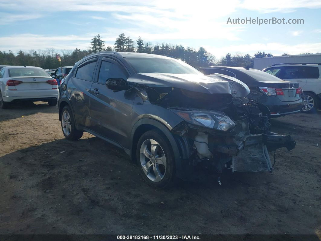 2016 Honda Hr-v Ex-l Gray vin: 3CZRU6H7XGM730676