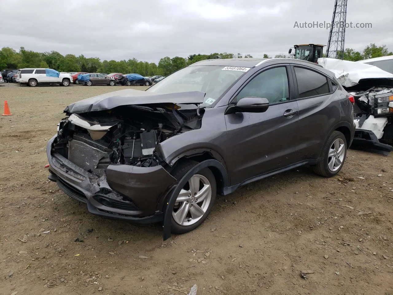 2019 Honda Hr-v Exl Gray vin: 3CZRU6H7XKM724353