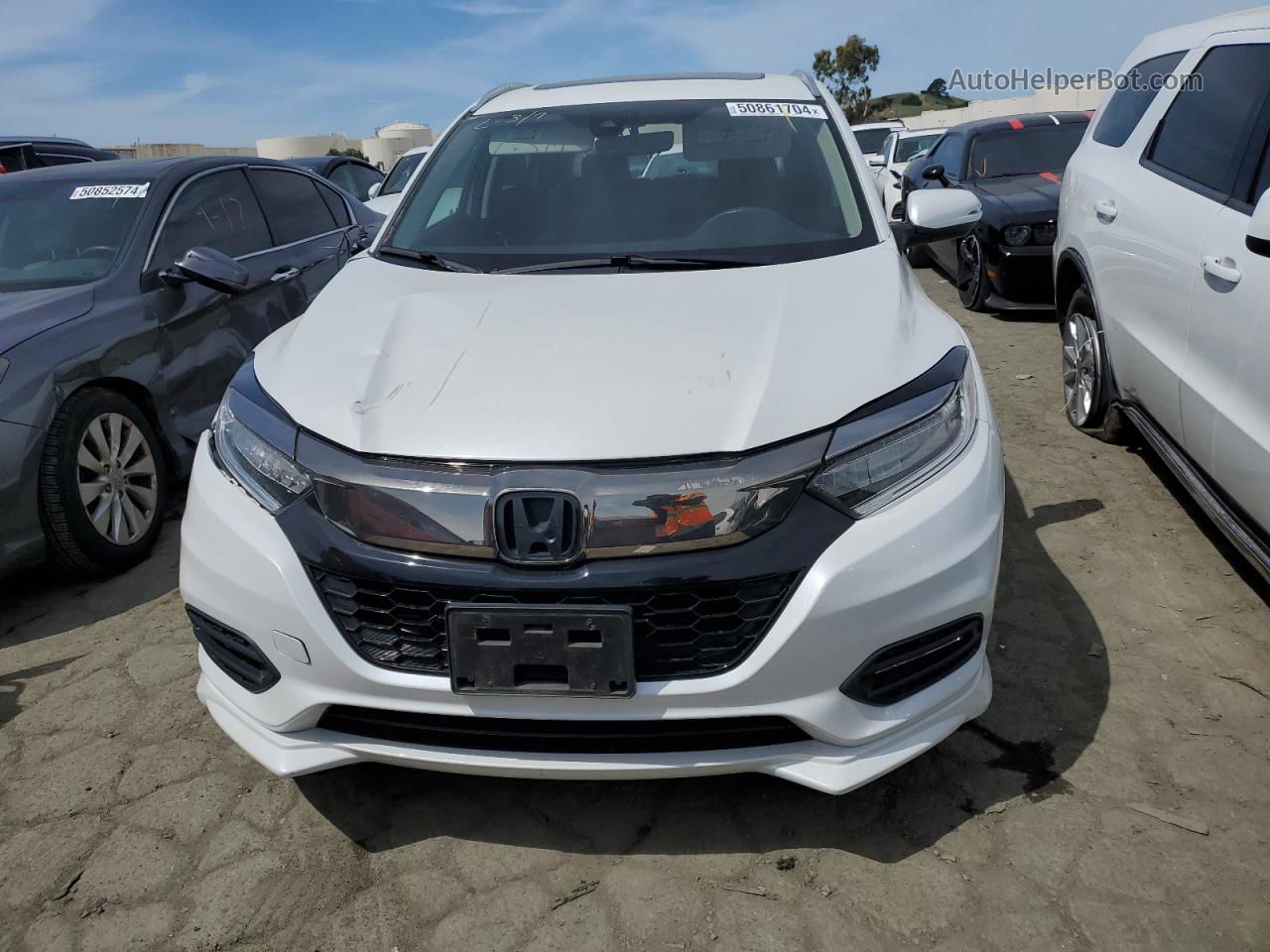 2019 Honda Hr-v Touring White vin: 3CZRU6H97KM719189