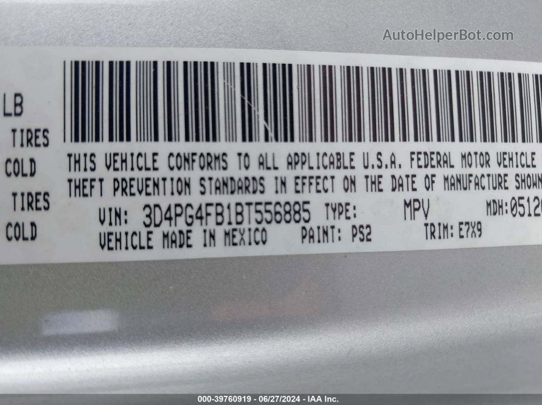 2011 Dodge Journey Express Silver vin: 3D4PG4FB1BT556885