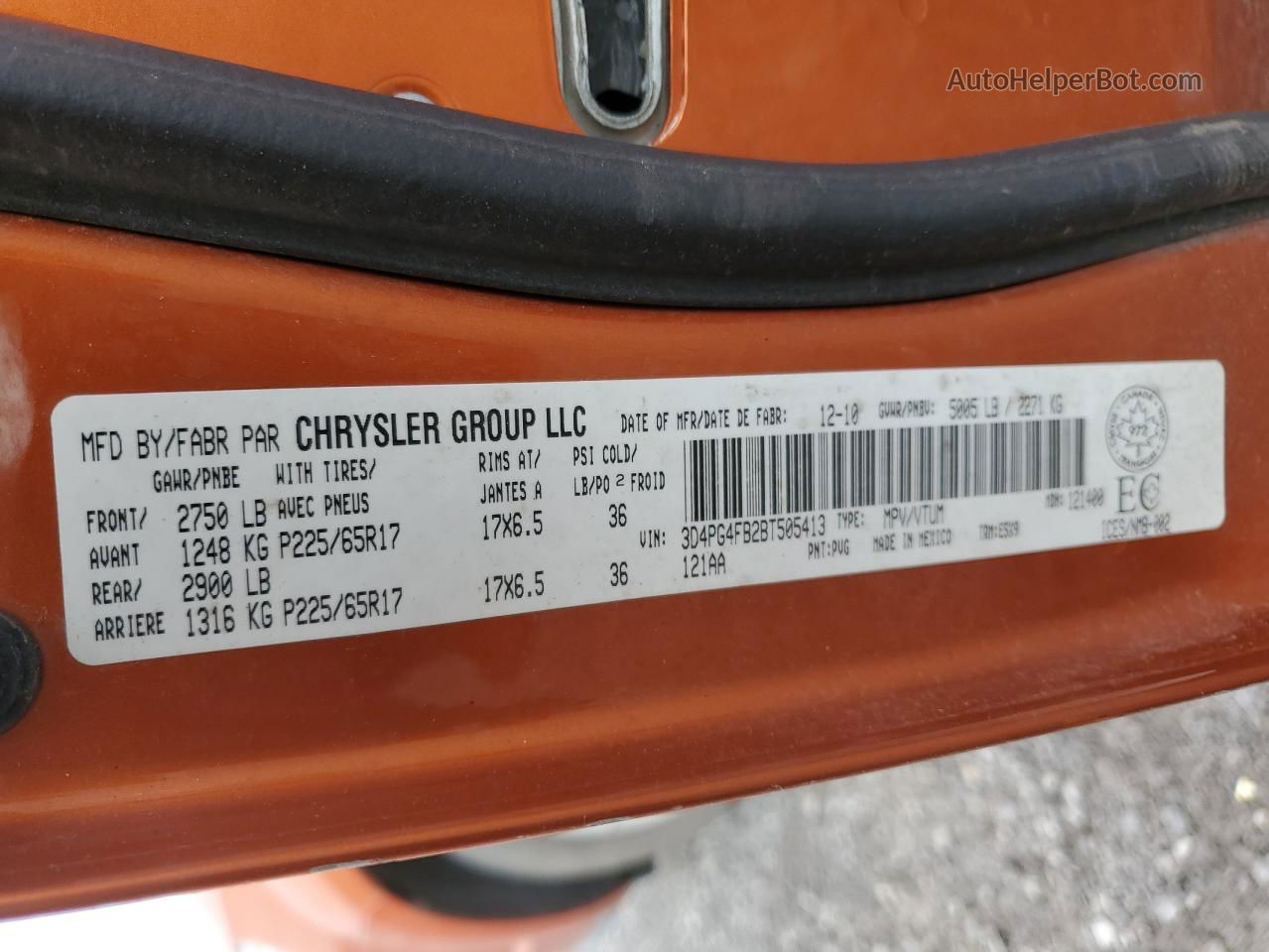 2011 Dodge Journey Express Orange vin: 3D4PG4FB2BT505413