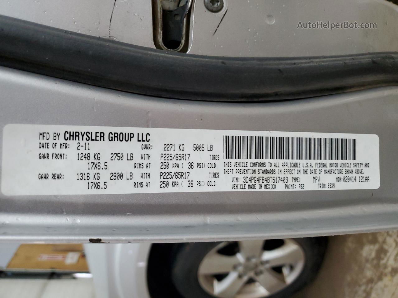 2011 Dodge Journey Express Silver vin: 3D4PG4FB4BT517403