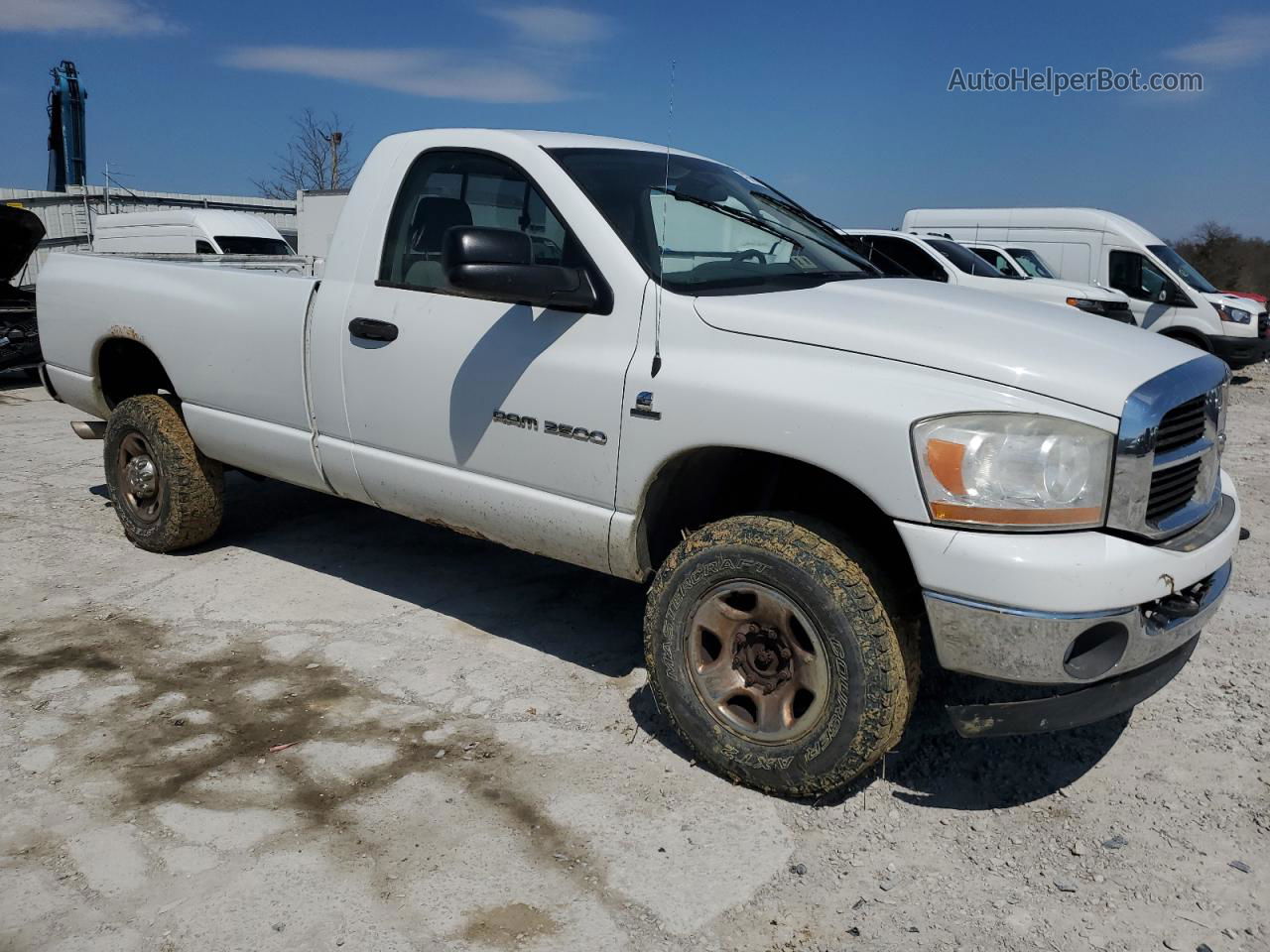 2006 Dodge Ram 2500 St White vin: 3D7KS26C66G198254