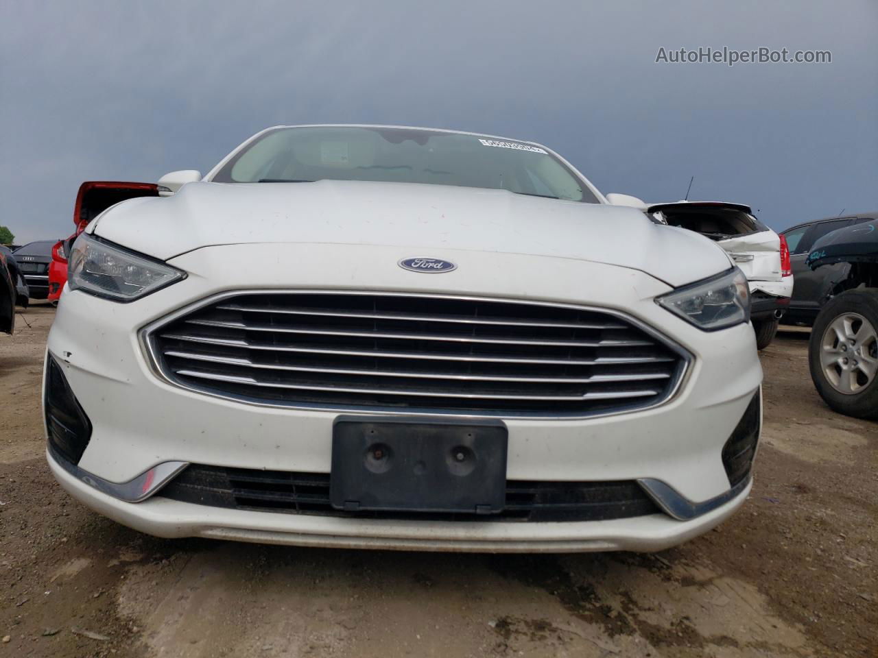 2019 Ford Fusion Sel White vin: 3FA6P0CD0KR238475