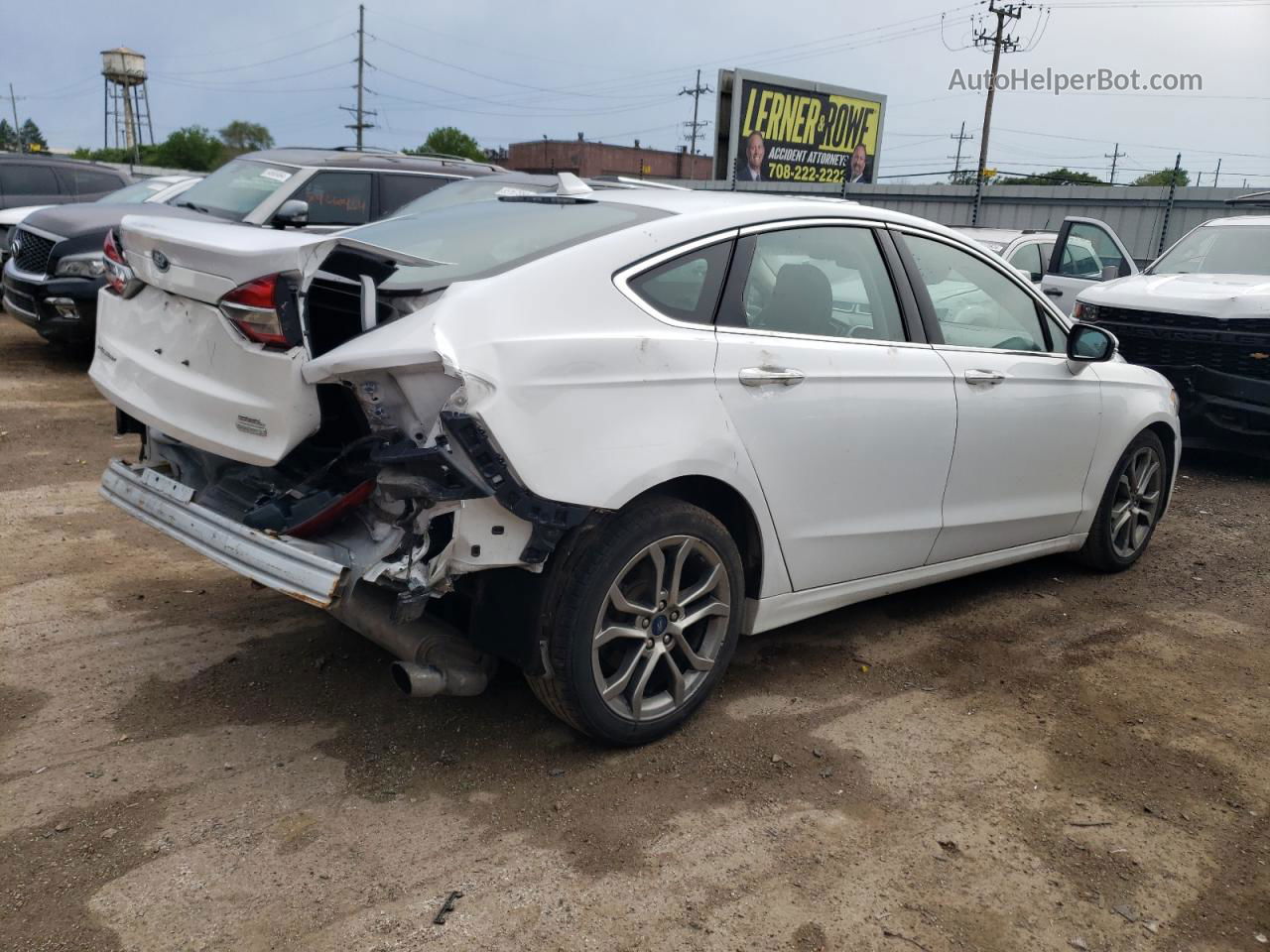 2019 Ford Fusion Sel White vin: 3FA6P0CD0KR238475