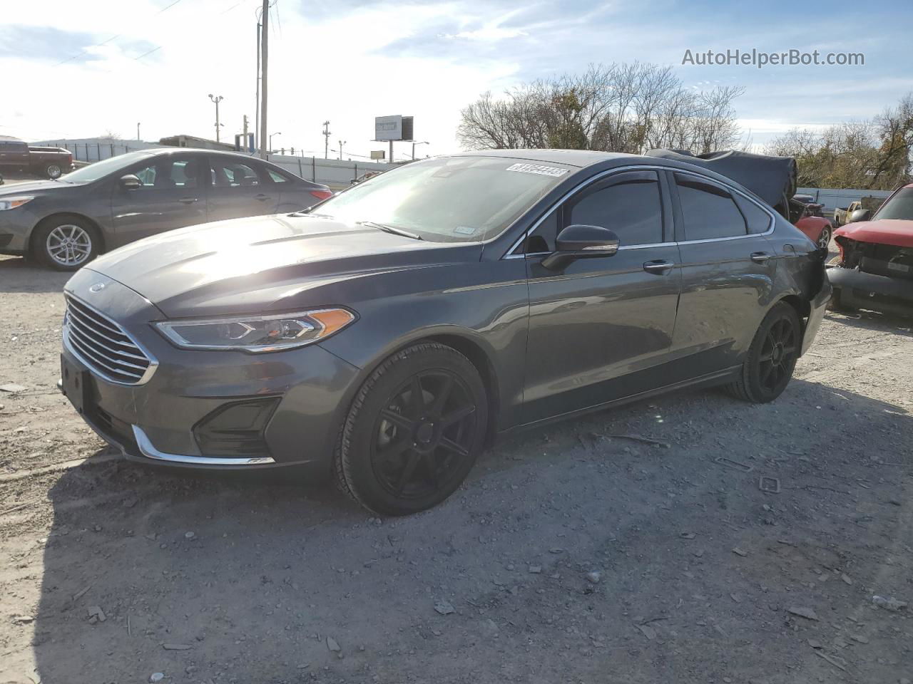 2019 Ford Fusion Sel Gray vin: 3FA6P0CD1KR237044