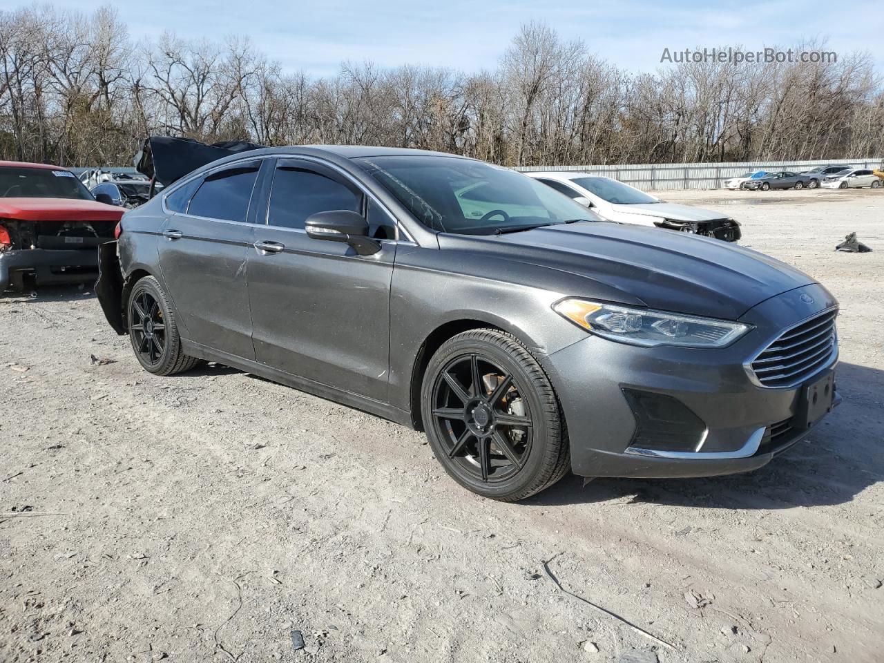 2019 Ford Fusion Sel Gray vin: 3FA6P0CD1KR237044