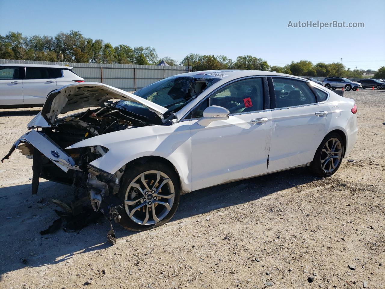 2019 Ford Fusion Sel White vin: 3FA6P0CD1KR270867