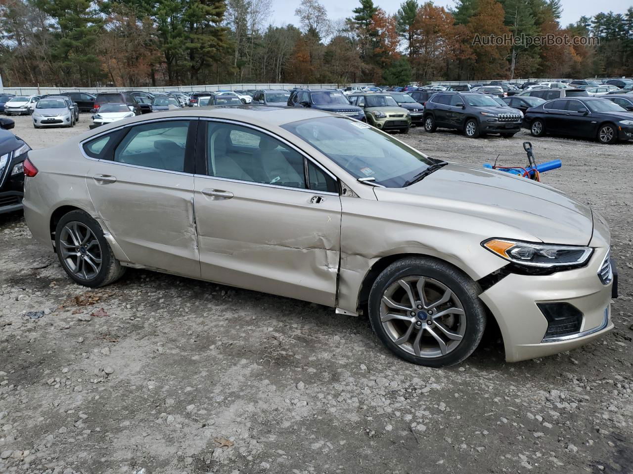 2019 Ford Fusion Sel Бежевый vin: 3FA6P0CD2KR222312