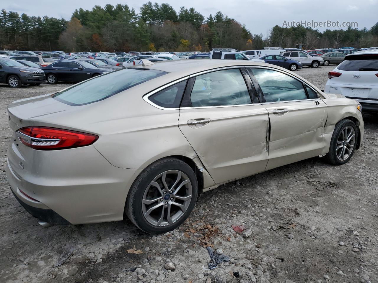 2019 Ford Fusion Sel Бежевый vin: 3FA6P0CD2KR222312