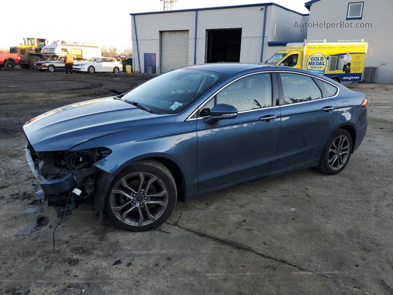 2019 Ford Fusion Sel Синий vin: 3FA6P0CD2KR234122