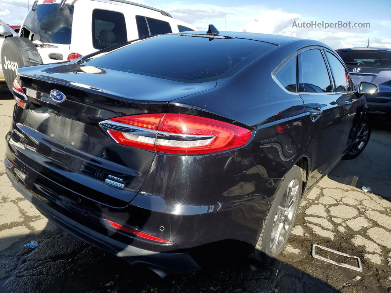 2020 Ford Fusion Sel Черный vin: 3FA6P0CD3LR117795