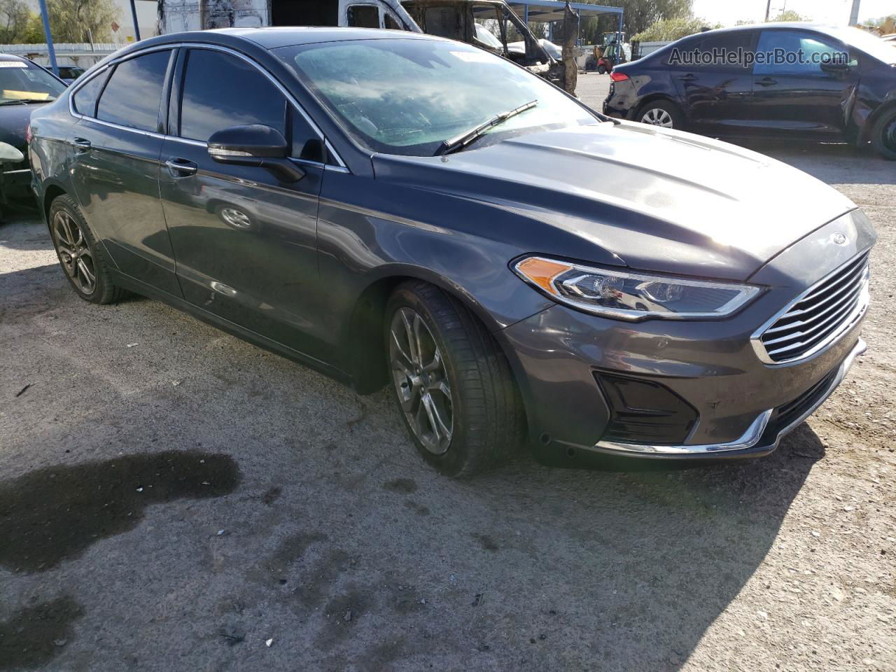 2019 Ford Fusion Sel Gray vin: 3FA6P0CD4KR201168