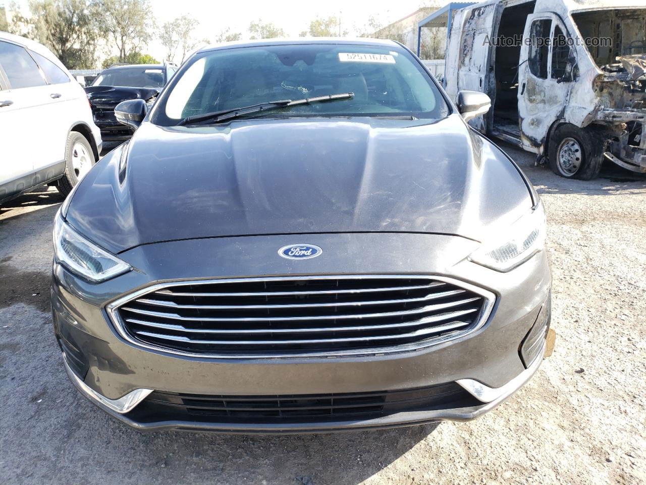 2019 Ford Fusion Sel Gray vin: 3FA6P0CD4KR201168