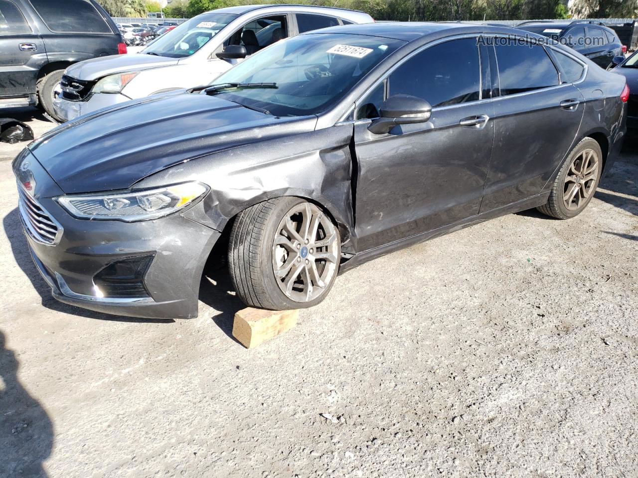 2019 Ford Fusion Sel Gray vin: 3FA6P0CD4KR201168