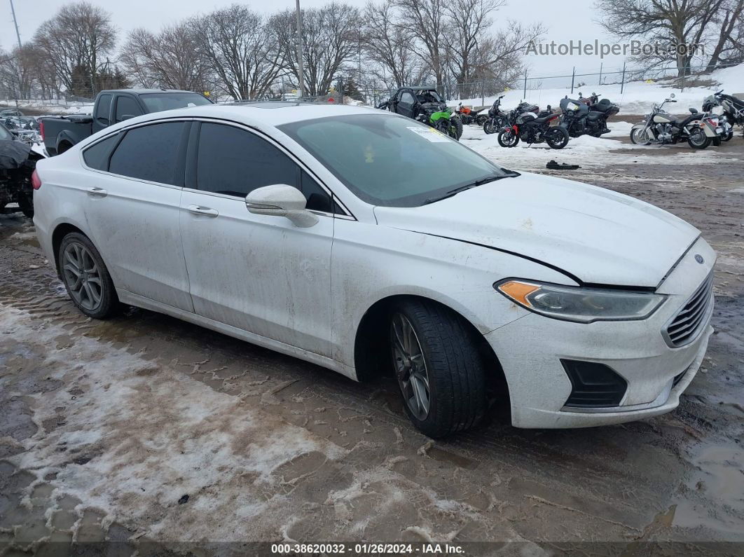 2019 Ford Fusion Sel Белый vin: 3FA6P0CD4KR269437