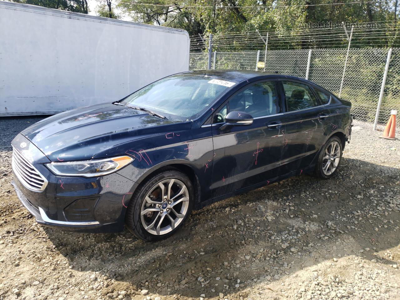 2020 Ford Fusion Sel Синий vin: 3FA6P0CD4LR146206