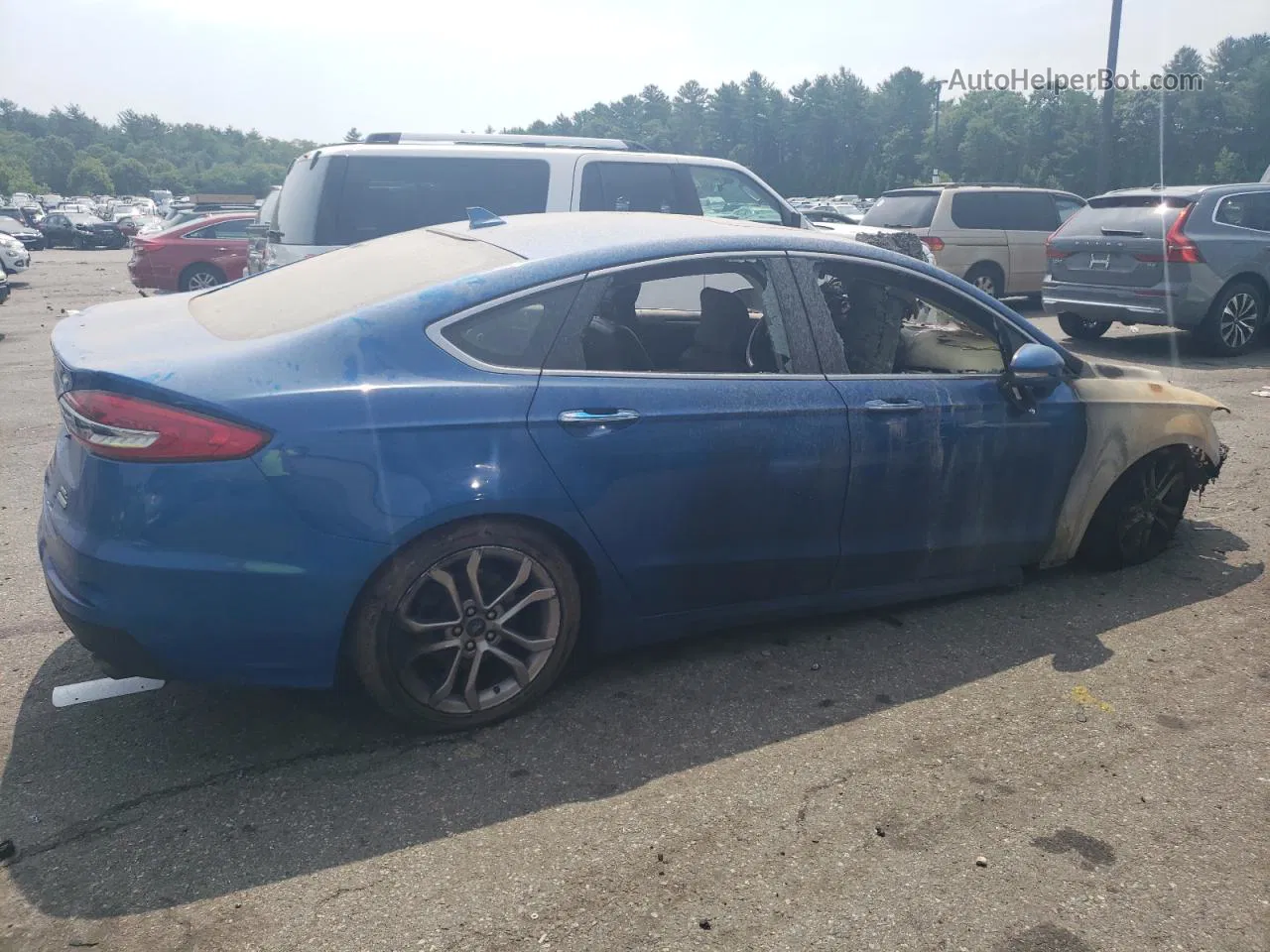 2019 Ford Fusion Sel Blue vin: 3FA6P0CD5KR151011