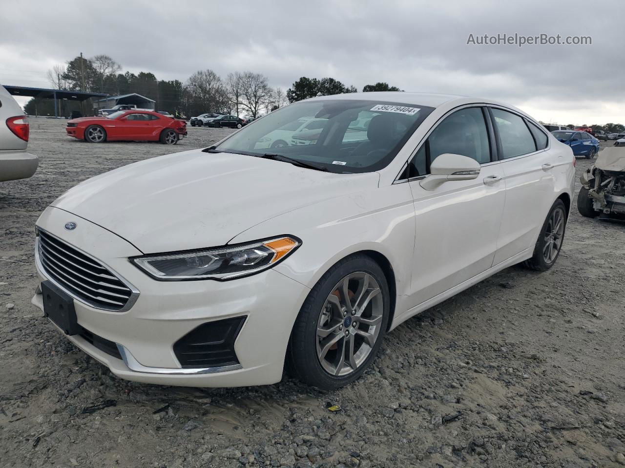 2019 Ford Fusion Sel White vin: 3FA6P0CD5KR281788