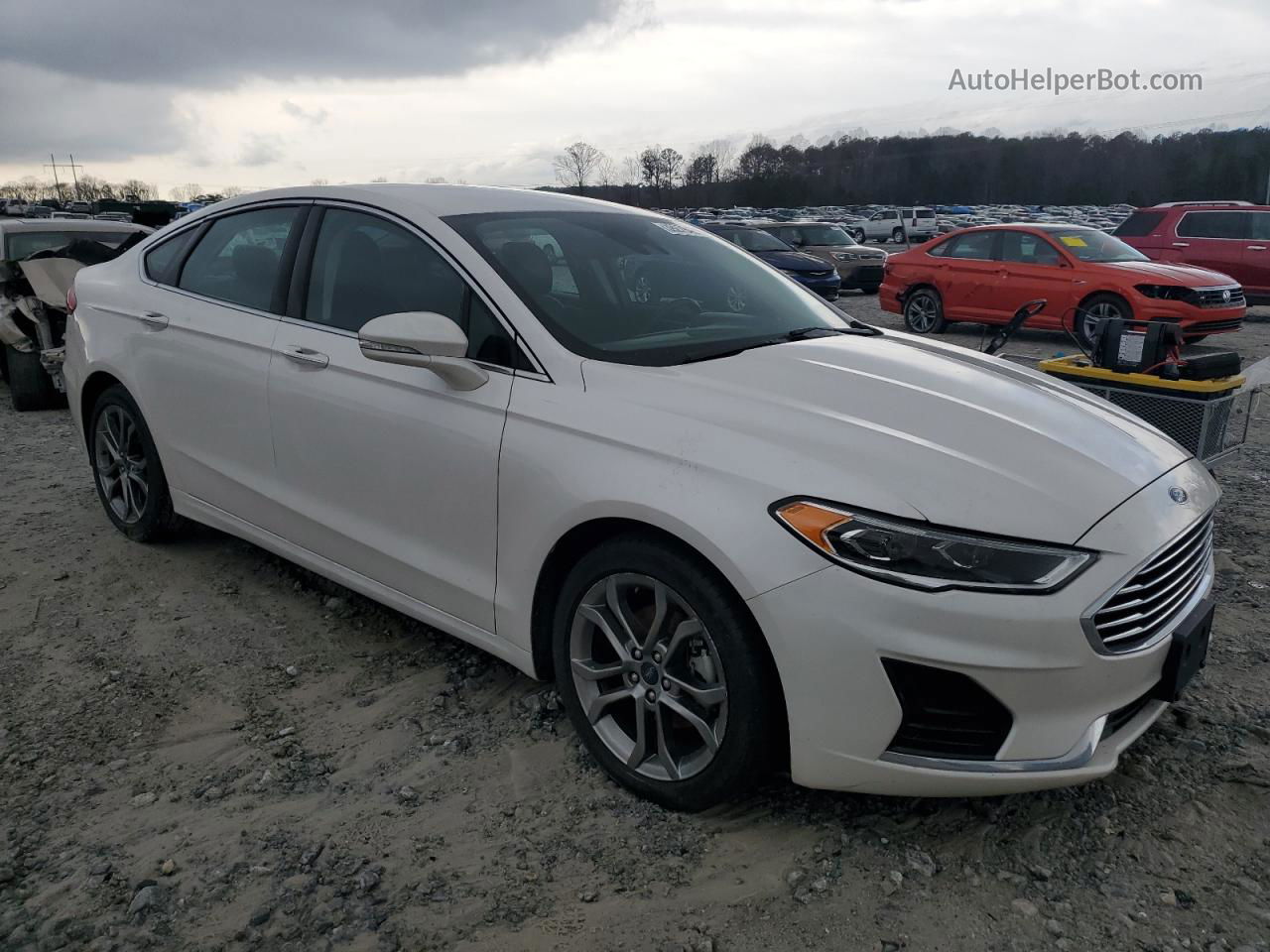 2019 Ford Fusion Sel White vin: 3FA6P0CD5KR281788