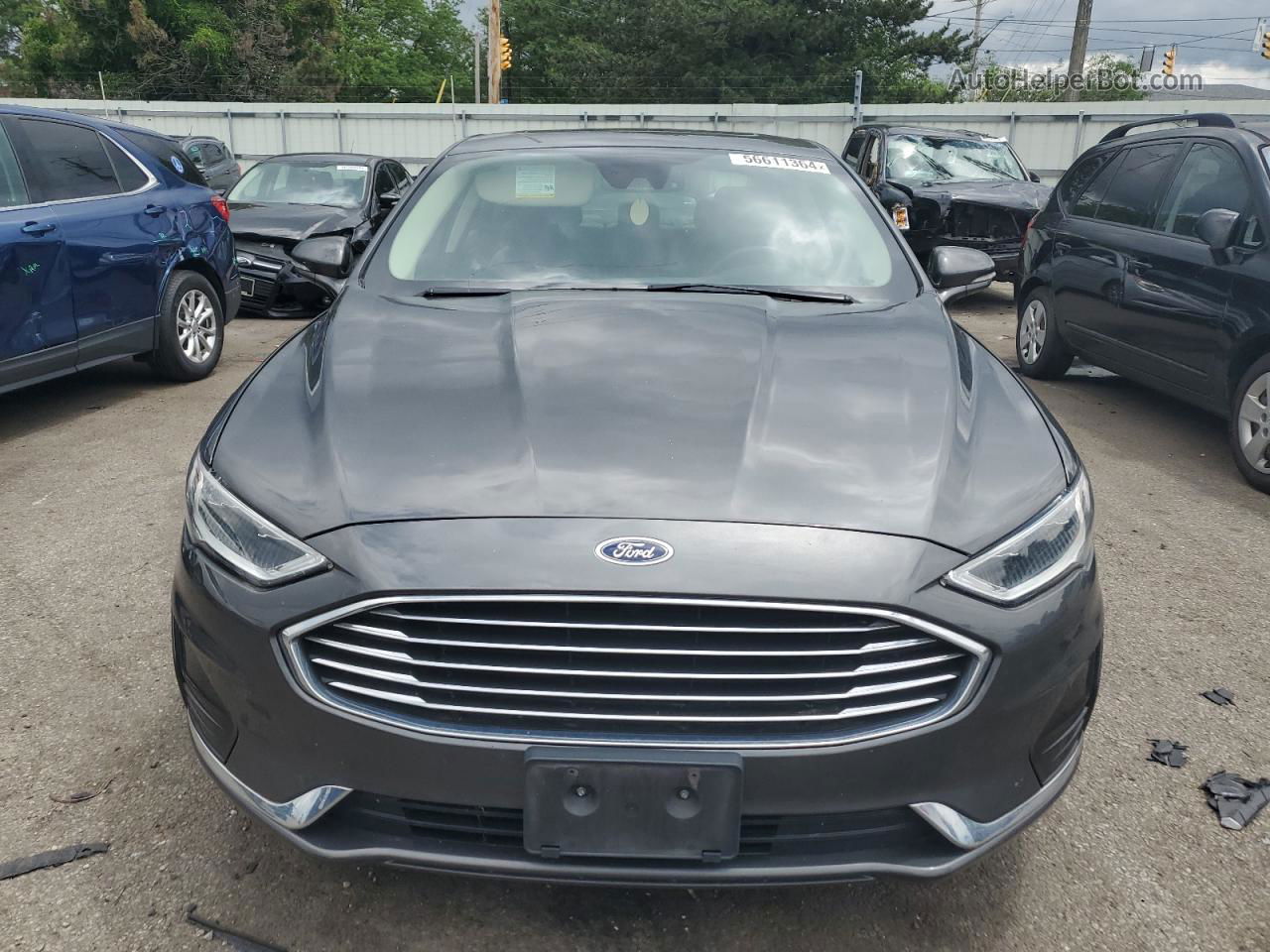 2019 Ford Fusion Sel Gray vin: 3FA6P0CD5KR286201