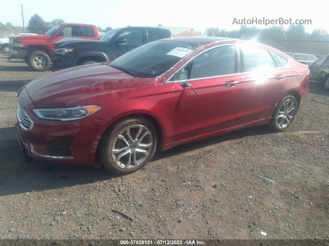 2019 Ford Fusion Sel Red vin: 3FA6P0CD6KR146075