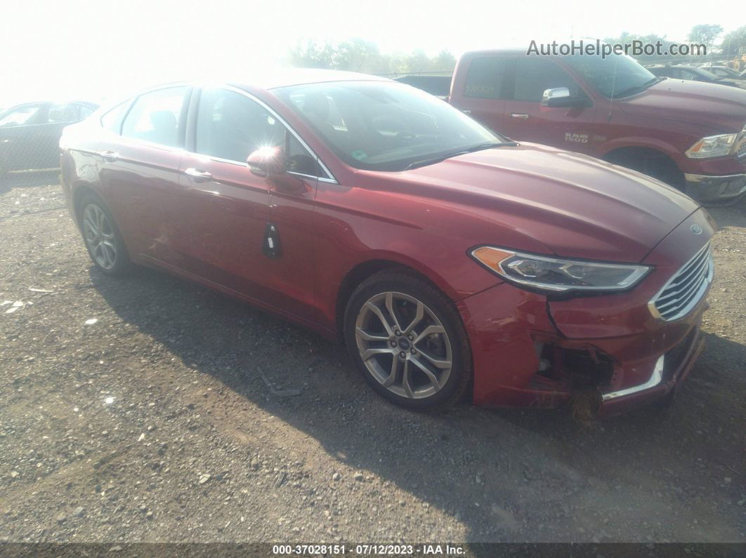 2019 Ford Fusion Sel Red vin: 3FA6P0CD6KR146075