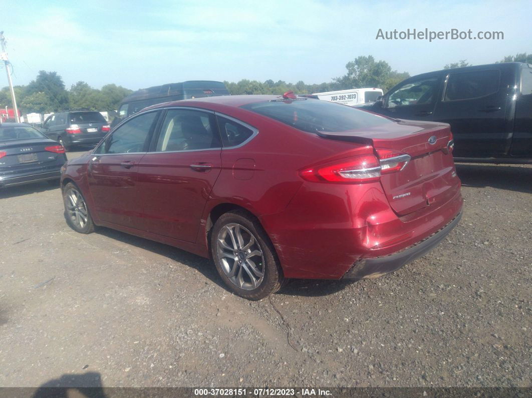 2019 Ford Fusion Sel Red vin: 3FA6P0CD6KR146075