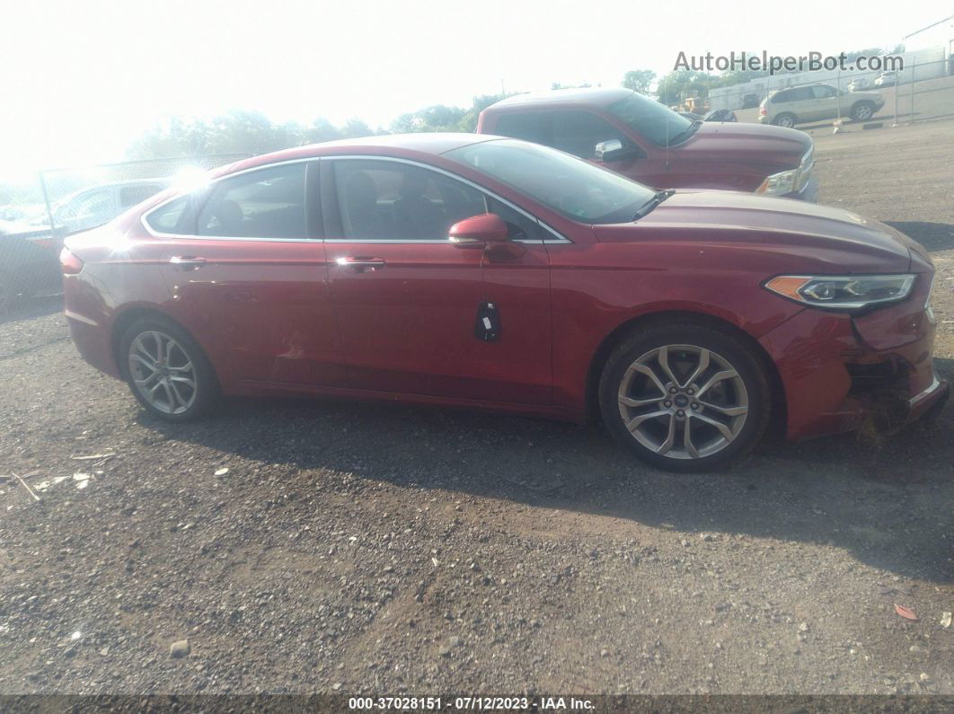 2019 Ford Fusion Sel Red vin: 3FA6P0CD6KR146075