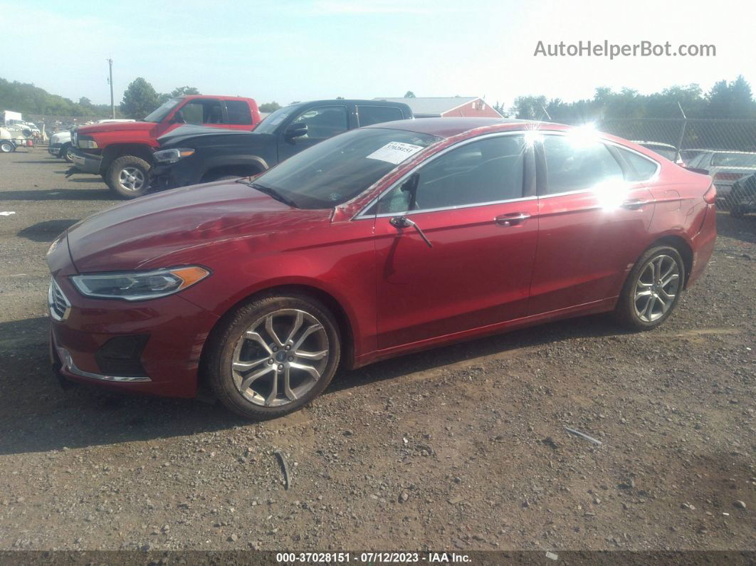 2019 Ford Fusion Sel Red vin: 3FA6P0CD6KR146075