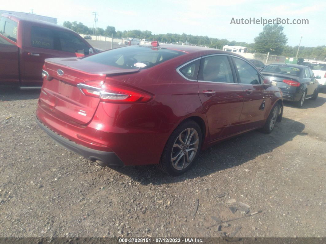 2019 Ford Fusion Sel Red vin: 3FA6P0CD6KR146075