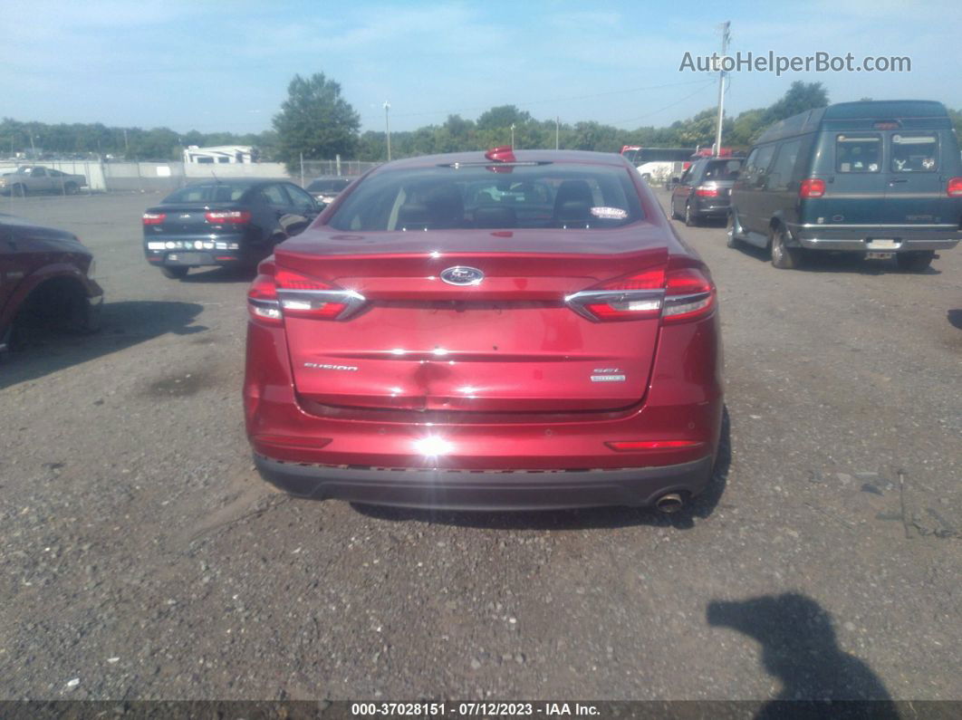 2019 Ford Fusion Sel Red vin: 3FA6P0CD6KR146075