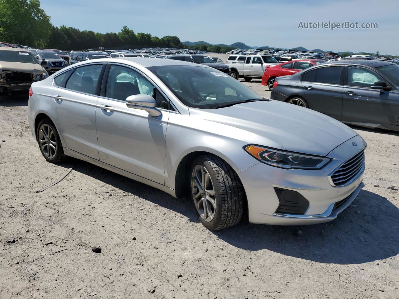 2019 Ford Fusion Sel Silver vin: 3FA6P0CD7KR182373