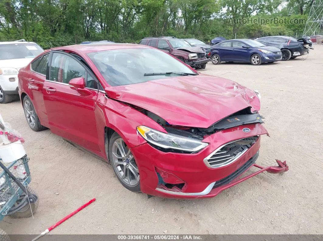 2020 Ford Fusion Sel Red vin: 3FA6P0CD7LR135197