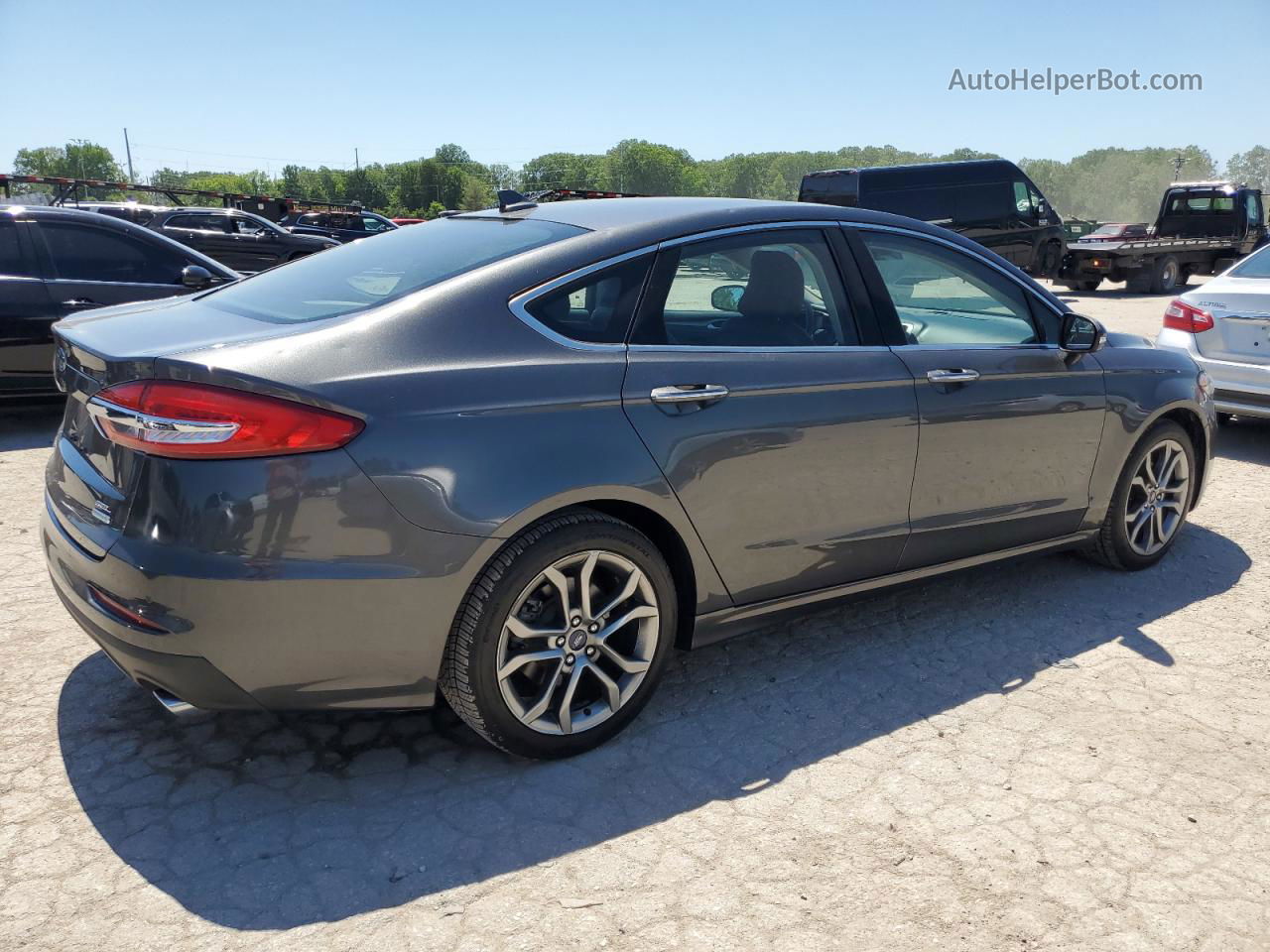 2019 Ford Fusion Sel Gray vin: 3FA6P0CD8KR118942