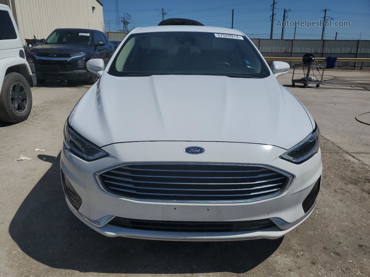 2019 Ford Fusion Sel White vin: 3FA6P0CD8KR182351