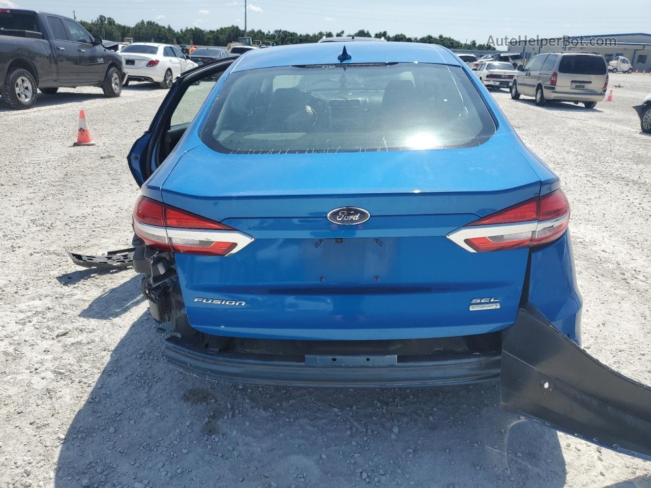 2019 Ford Fusion Sel Blue vin: 3FA6P0CD8KR253709