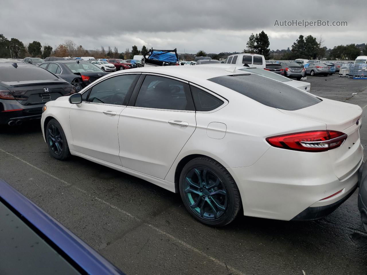 2019 Ford Fusion Sel White vin: 3FA6P0CD8KR257579