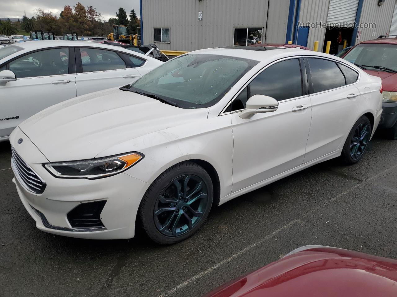 2019 Ford Fusion Sel White vin: 3FA6P0CD8KR257579