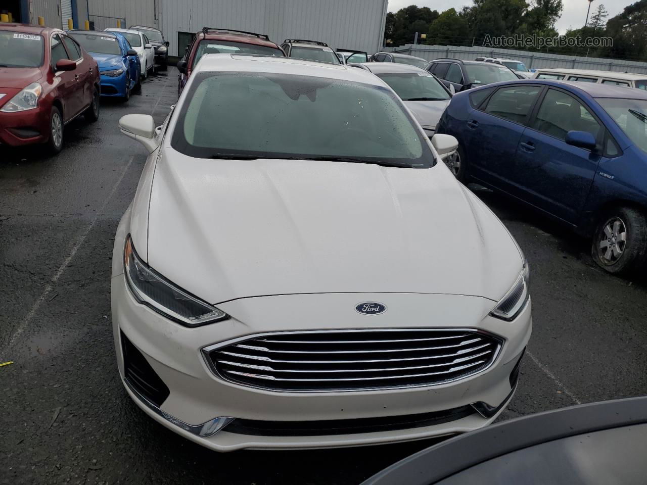 2019 Ford Fusion Sel White vin: 3FA6P0CD8KR257579