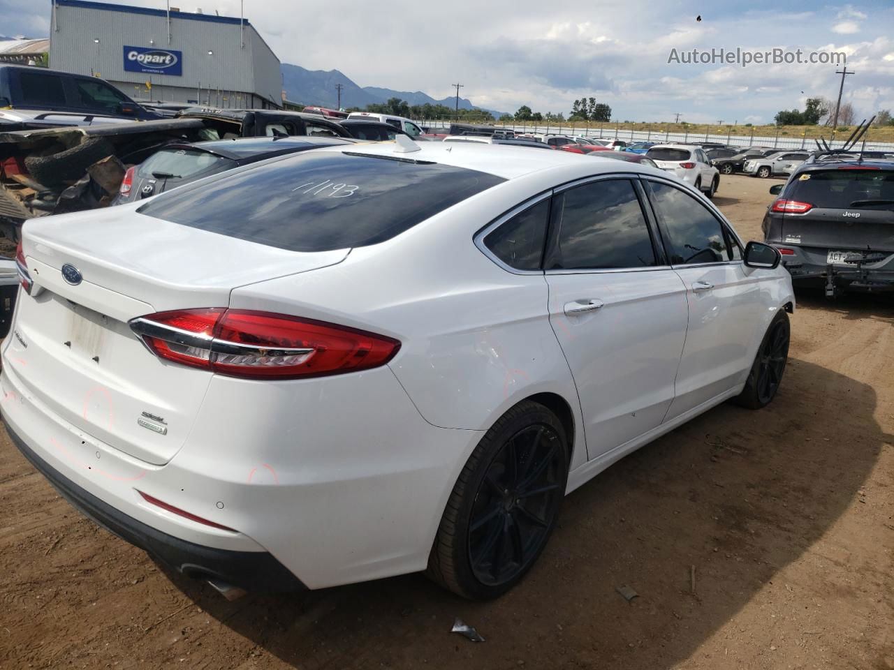 2019 Ford Fusion Sel White vin: 3FA6P0CD9KR149908