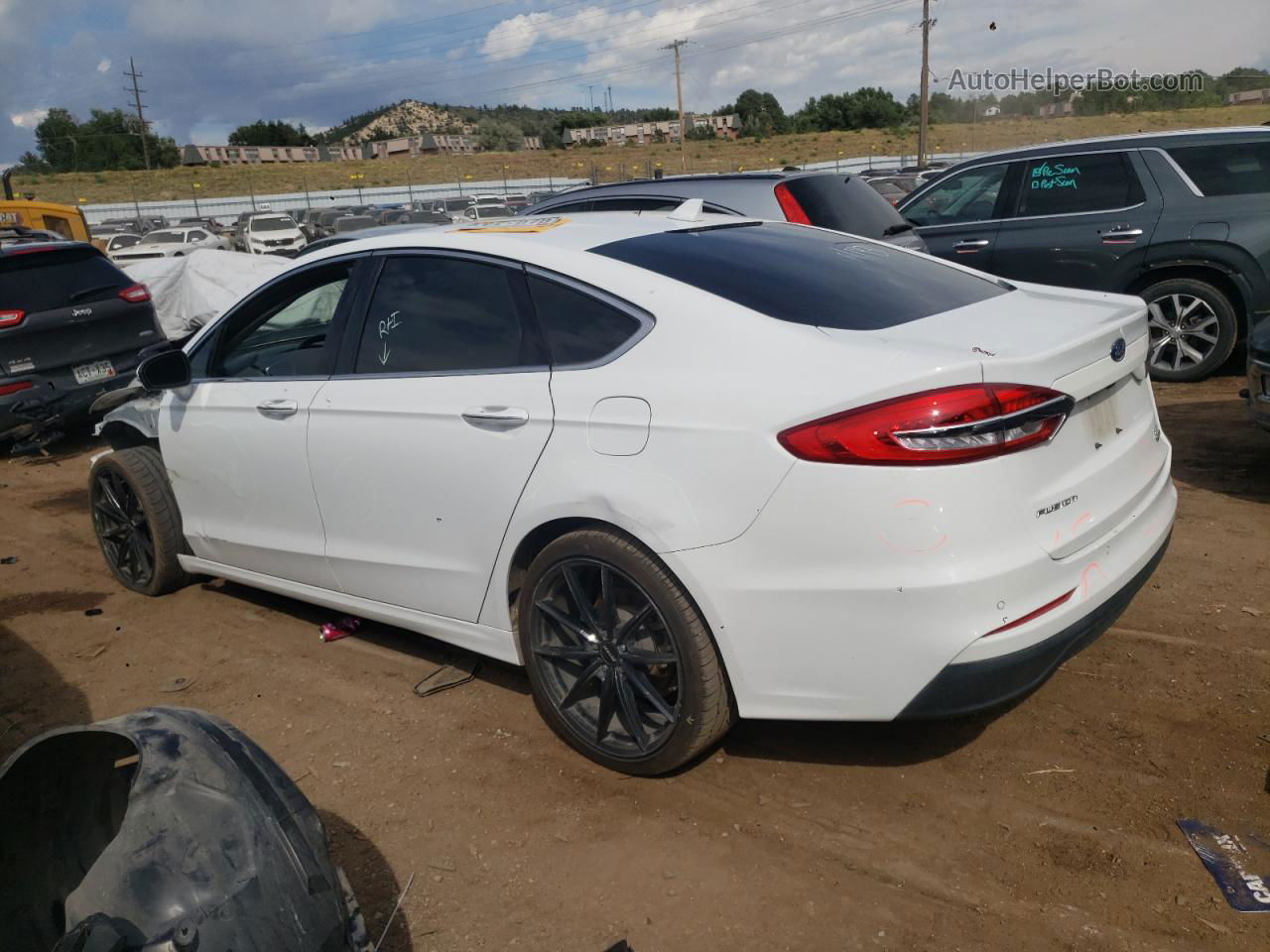 2019 Ford Fusion Sel White vin: 3FA6P0CD9KR149908