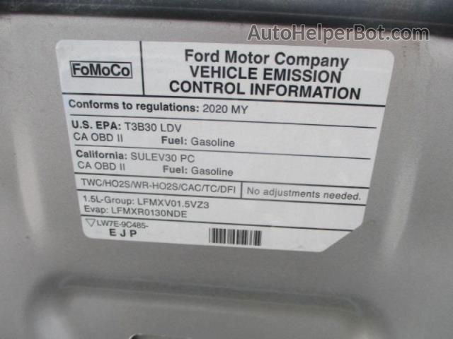 2020 Ford Fusion Sel Silver vin: 3FA6P0CD9LR205234