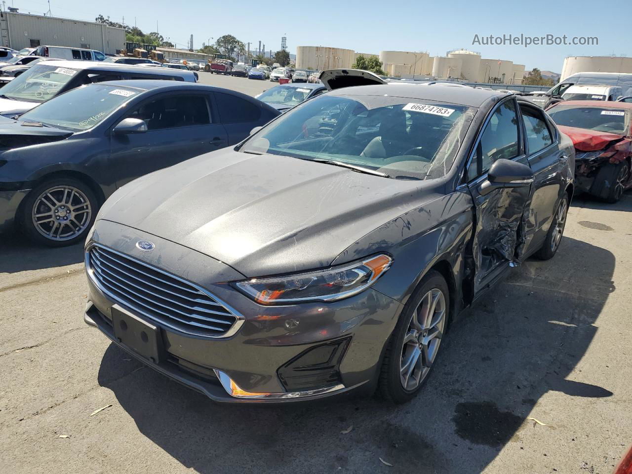 2019 Ford Fusion Sel Серый vin: 3FA6P0CDXKR180259