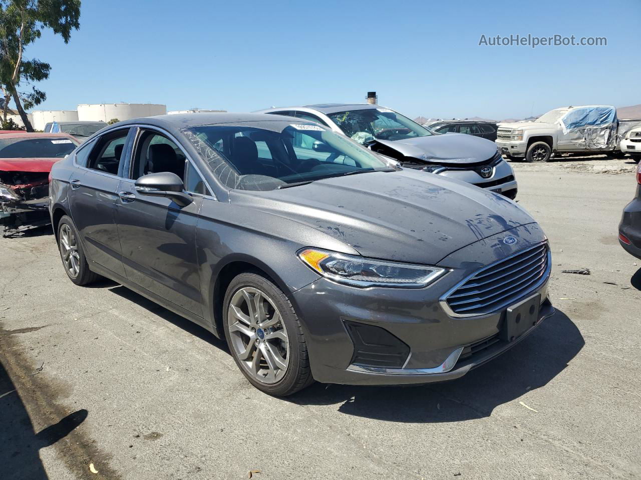 2019 Ford Fusion Sel Gray vin: 3FA6P0CDXKR180259